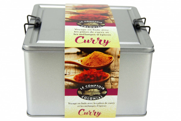 Coffret de pate de curry et de curry en poudre comptoir colonial