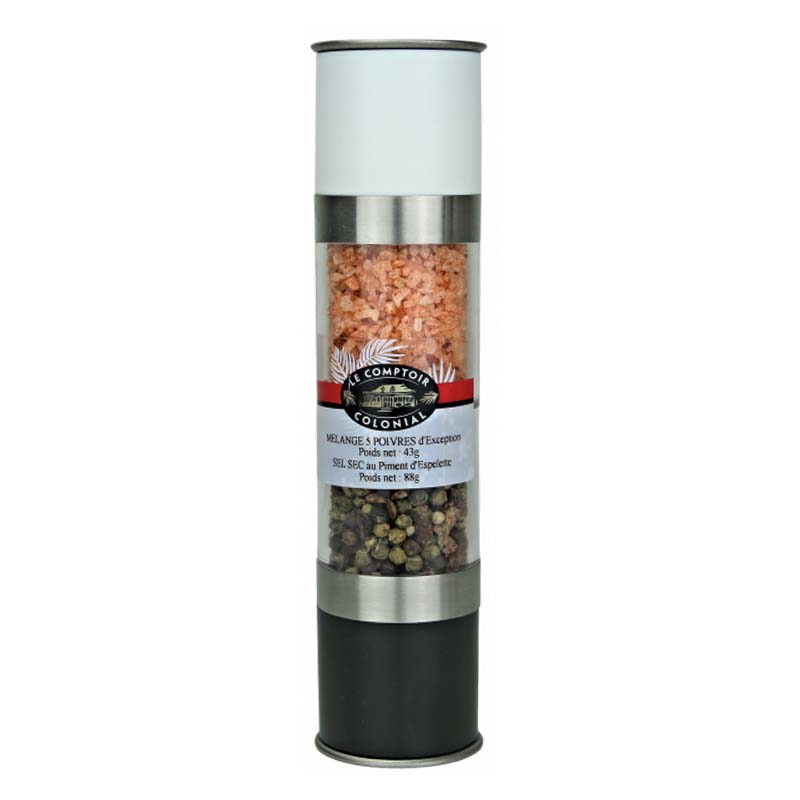 moulin duo melange 5 poivres et sel piment espelette comptoir colonial