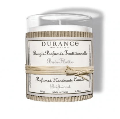 bougie parfummée au bois flotté