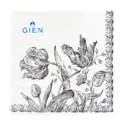 Paquet de 20 serviettes - TULIPES NOIRES - Gien
