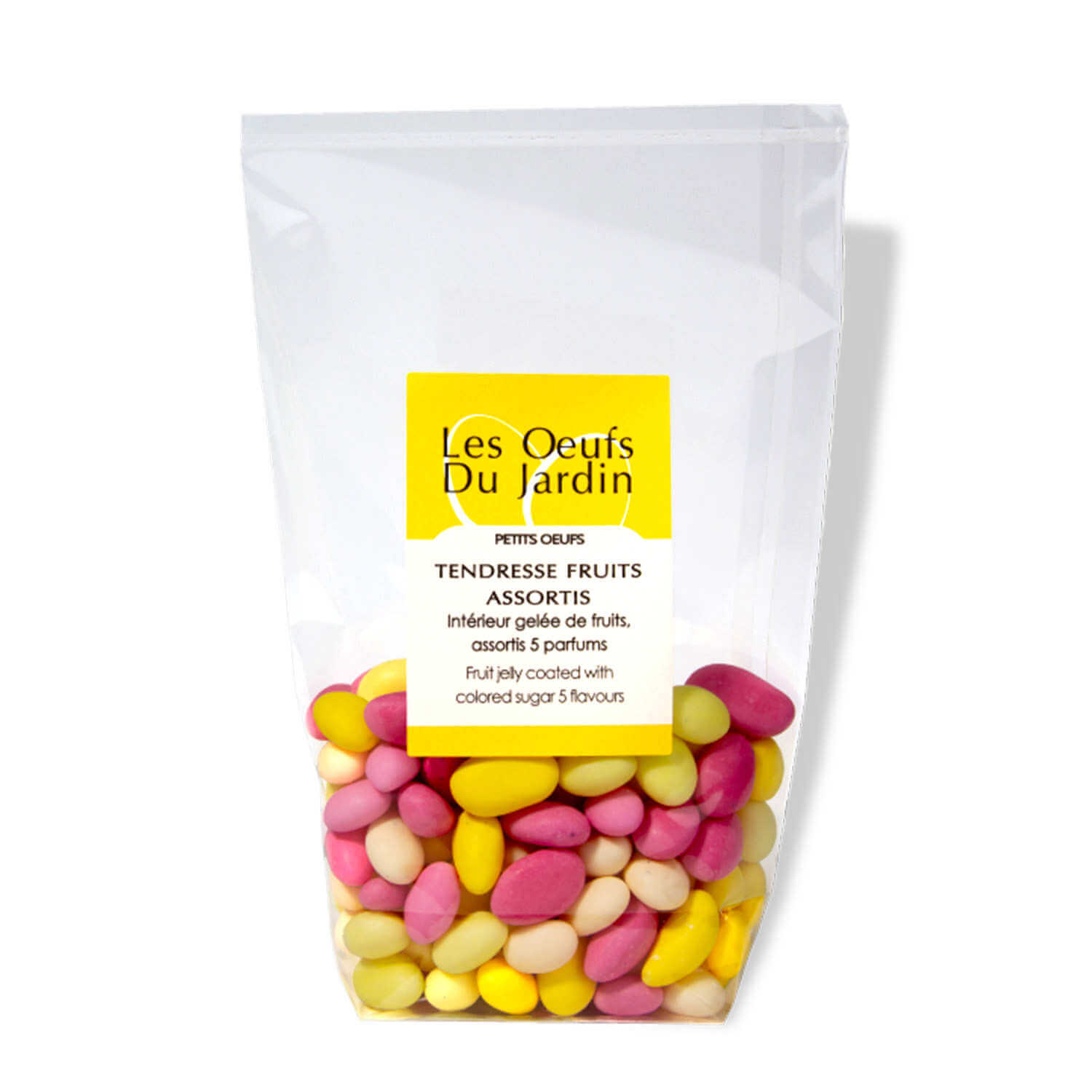 Petits œufs multicolores cœur gelée aux fruits